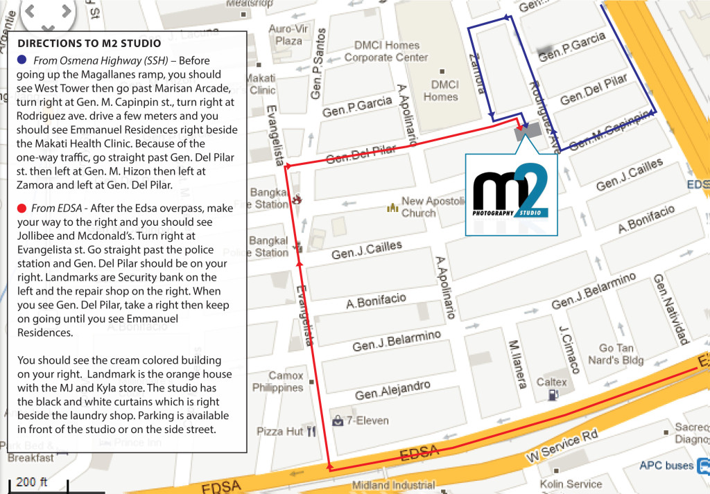 M2 Studio printable driving map