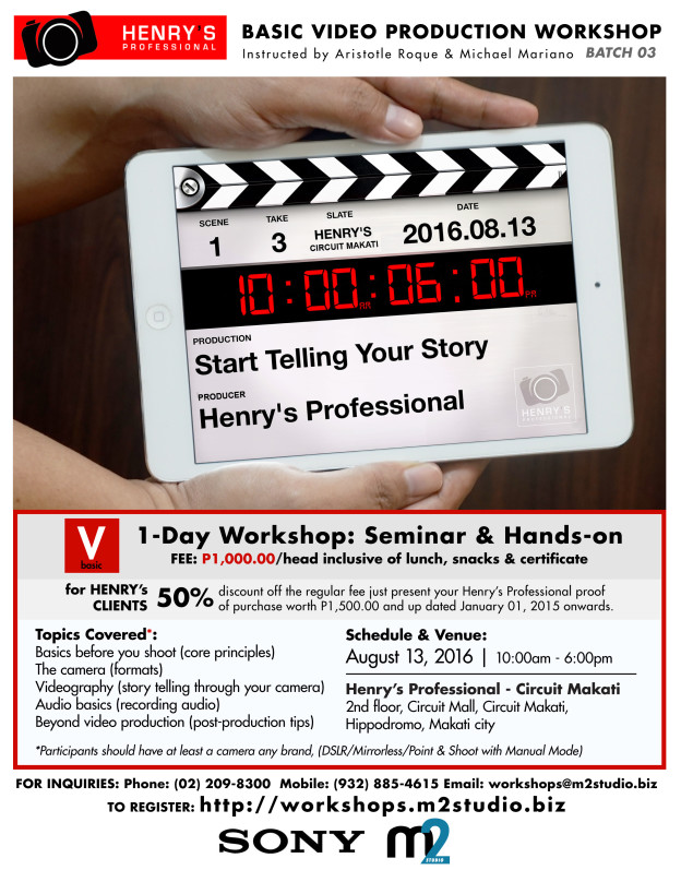 Henry's Professional Basic Video Production Workshop - Batch 03